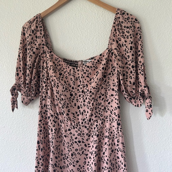 Reformation Quin Tie Sleeve Mini Dress in Pink Panther - Picture 2 of 6